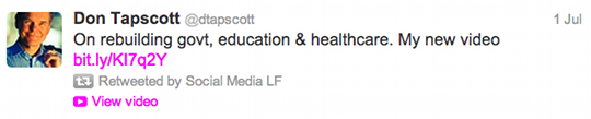 Don Tapscott retweeted by the SMLF